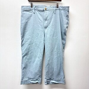 Madewell‎ Emmett Speckled Wide Leg Crop Blue 35P